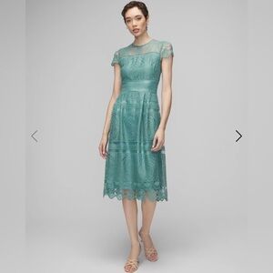 WHBM Embroidered Lace Fit-and-Flare Dress